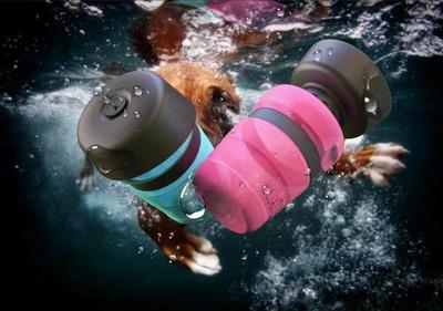 KFX-3703869 Foldable Pet Water Bottle with Integrated Bowl - BPA-Free Travel Water Dispenser for Dogs - 520ml Capacity