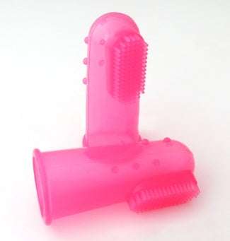 KFX-3705661 Super Soft Silica Gel Finger Toothbrush for Cats and Dogs