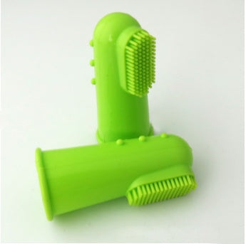 KFX-3705661 Super Soft Silica Gel Finger Toothbrush for Cats and Dogs