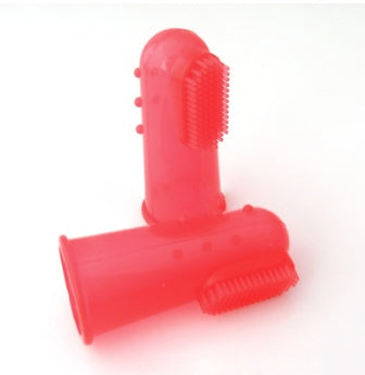 KFX-3705661 Super Soft Silica Gel Finger Toothbrush for Cats and Dogs