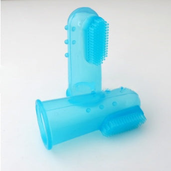 KFX-3705661 Super Soft Silica Gel Finger Toothbrush for Cats and Dogs