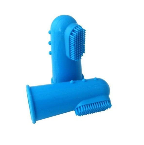 KFX-3705661 Super Soft Silica Gel Finger Toothbrush for Cats and Dogs