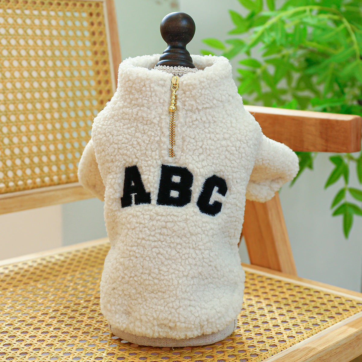 KFX-3706173 Cozy Autumn Winter Zipper Coat for Dogs and Cats - Casual Polyester Pet Clothing
