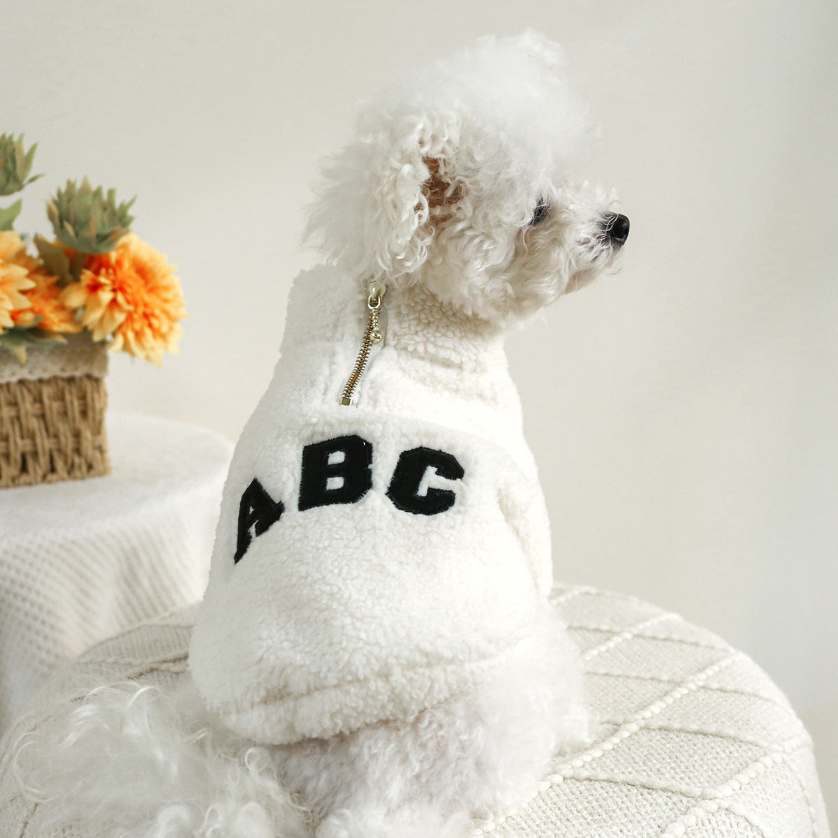 KFX-3706173 Cozy Autumn Winter Zipper Coat for Dogs and Cats - Casual Polyester Pet Clothing