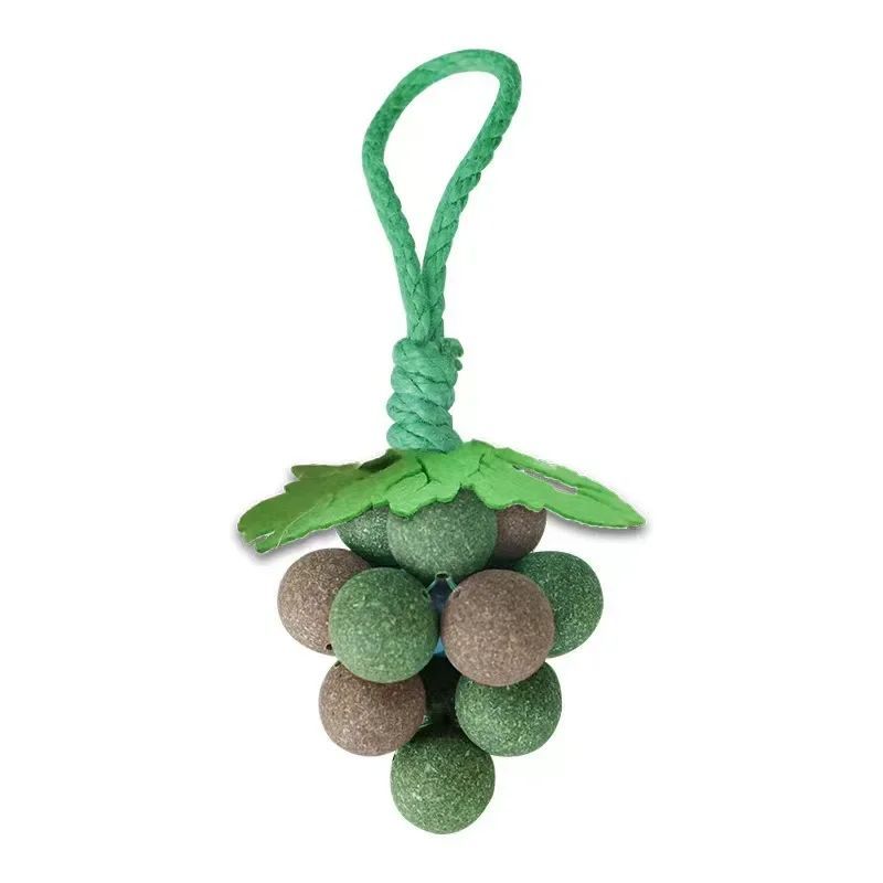 KFX-3706429 Catnip Mint Ball Grape Skewers - Teething & Bite Resistant Fruit Toys for Cats, 2cm Diameter Balls