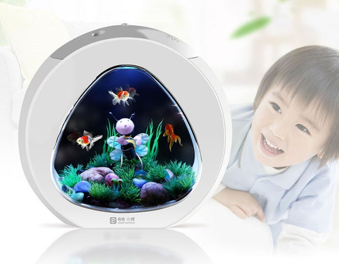 KFX-3707069 Compact Acrylic Desktop Aquarium - Small 290mm x 150mm x 265mm or Large 345mm x 165mm x 316mm