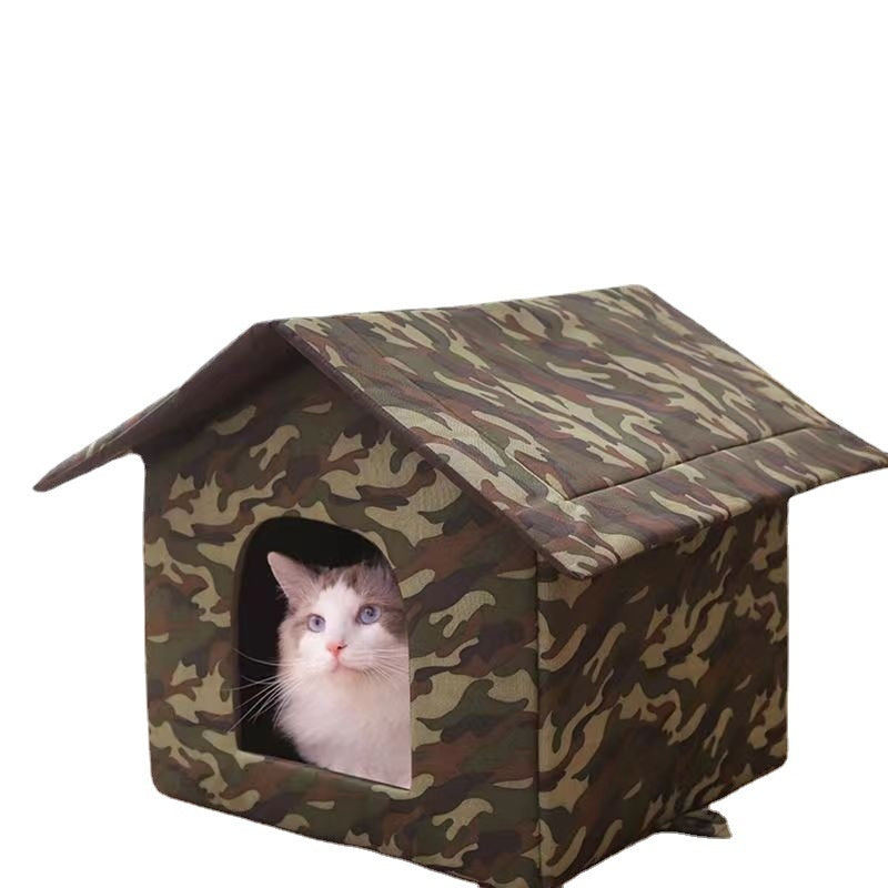 KFX-3707837 Removable and Washable Rain-Proof Cat Nest for Winter with Windproof Design