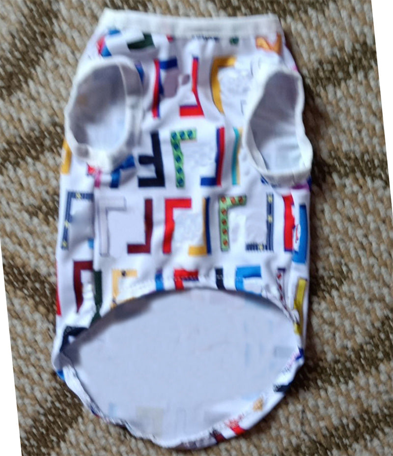 KFX-3708349 Full Print Dog Vest Pet Suit - Lightweight Polyester, Sizes XS to 3XL, Black and White Design