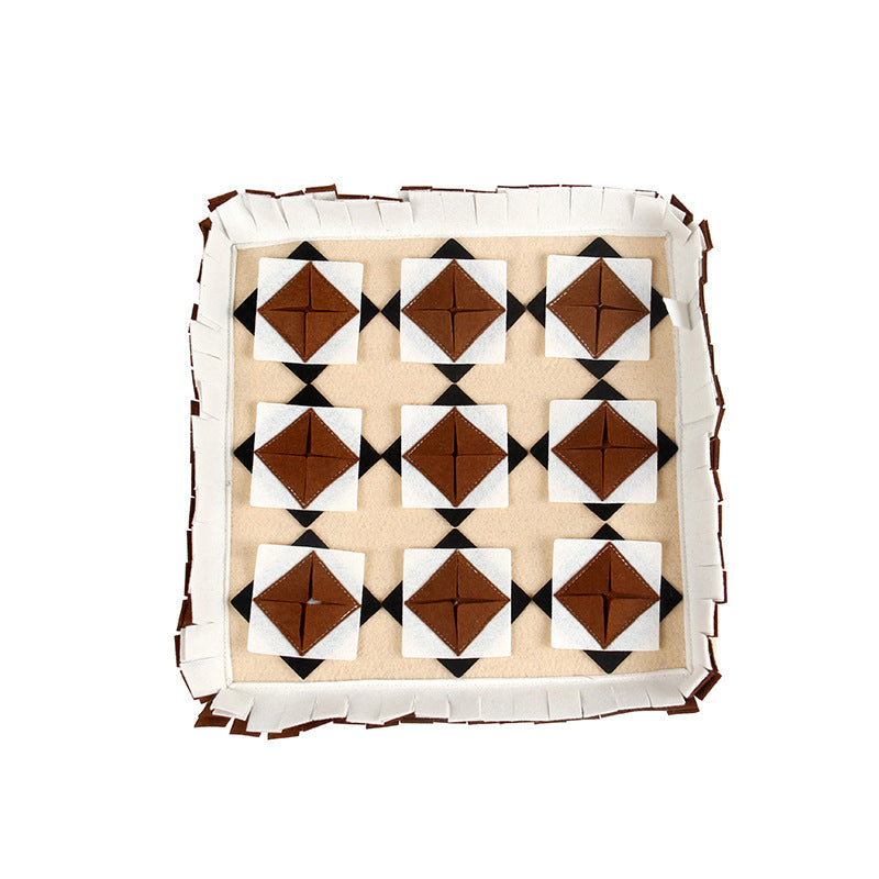 KFX-3708605 Sniffing Mat for Dogs - Skin and Gray Non-Woven Fabric - 33x33x4 cm
