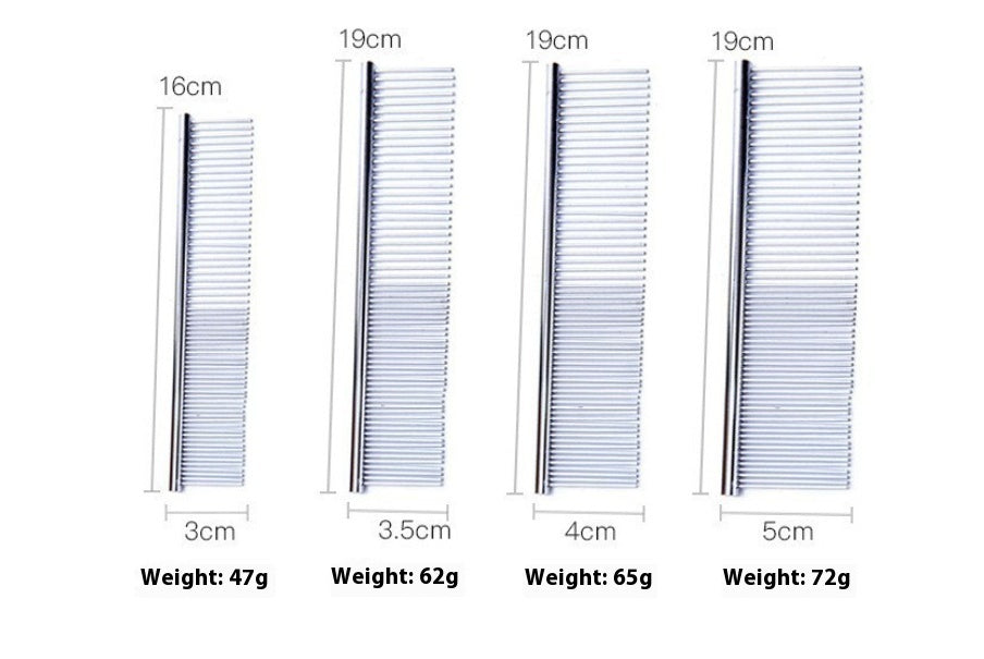 KFX-3709373 Stainless Steel Pet Comb for Cats and Dogs - Various Sizes Available