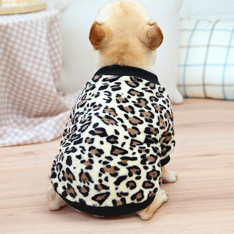 KFX-3711933 Fluffy Bullfighting Jacket for Dogs - Casual Winter Clothing in Light Brown, Pink, Dark Coffee, and Cow Patterns