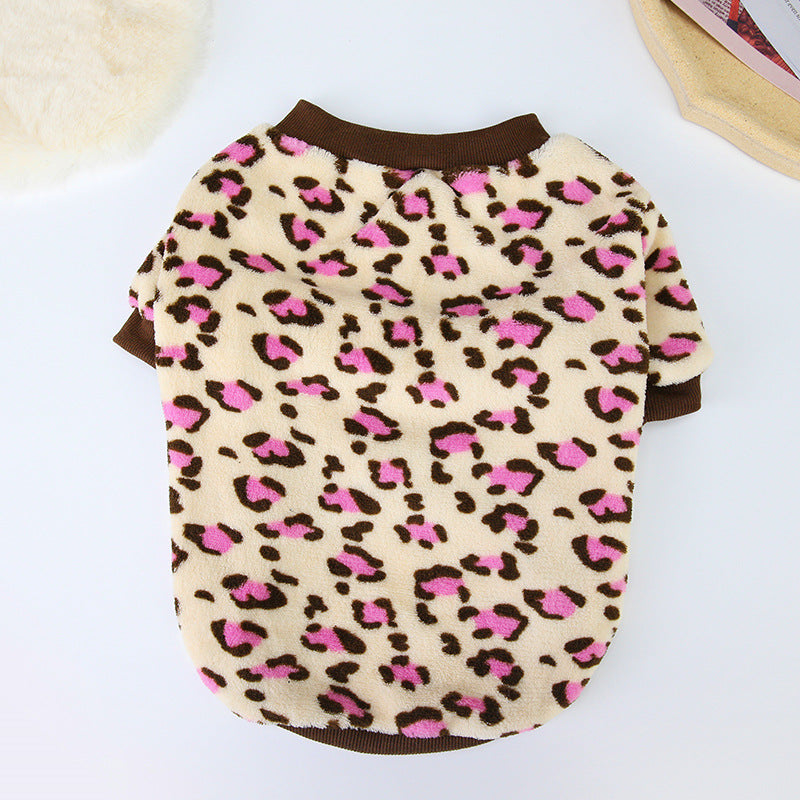KFX-3711933 Fluffy Bullfighting Jacket for Dogs - Casual Winter Clothing in Light Brown, Pink, Dark Coffee, and Cow Patterns
