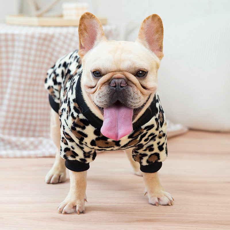 KFX-3711933 Fluffy Bullfighting Jacket for Dogs - Casual Winter Clothing in Light Brown, Pink, Dark Coffee, and Cow Patterns