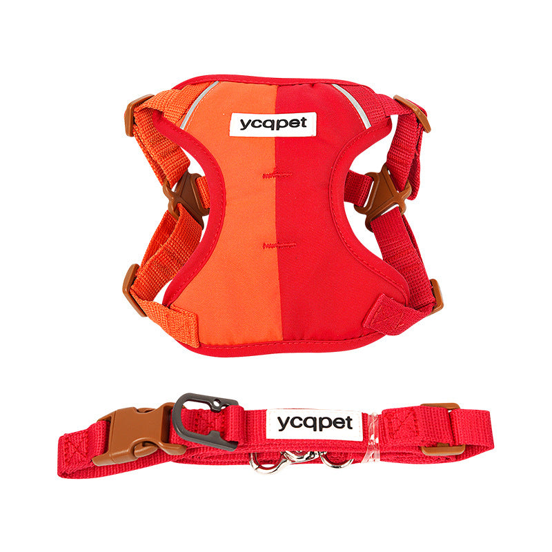 KFX-3712829 Reflective Color Matching Chest Harness with Traction Strap for Dogs