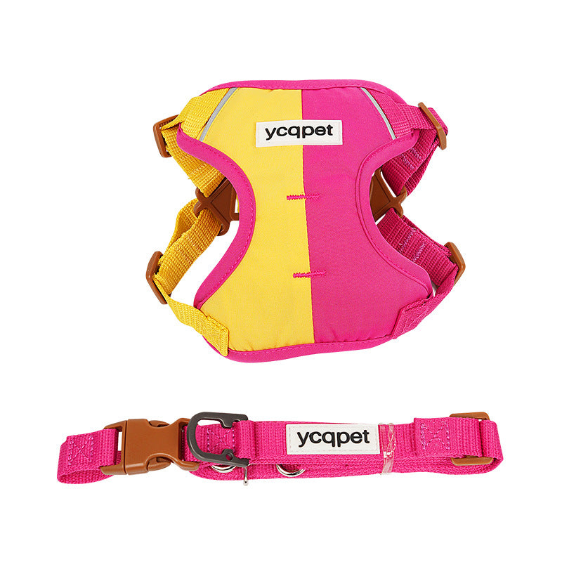 KFX-3712829 Reflective Color Matching Chest Harness with Traction Strap for Dogs