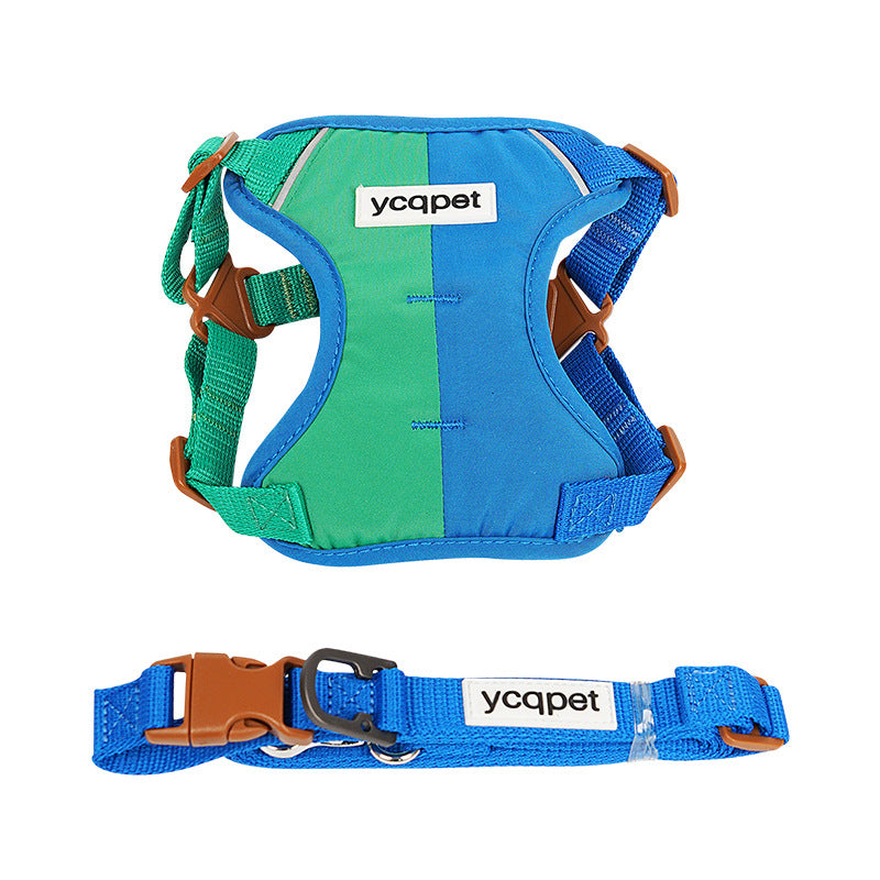 KFX-3712829 Reflective Color Matching Chest Harness with Traction Strap for Dogs