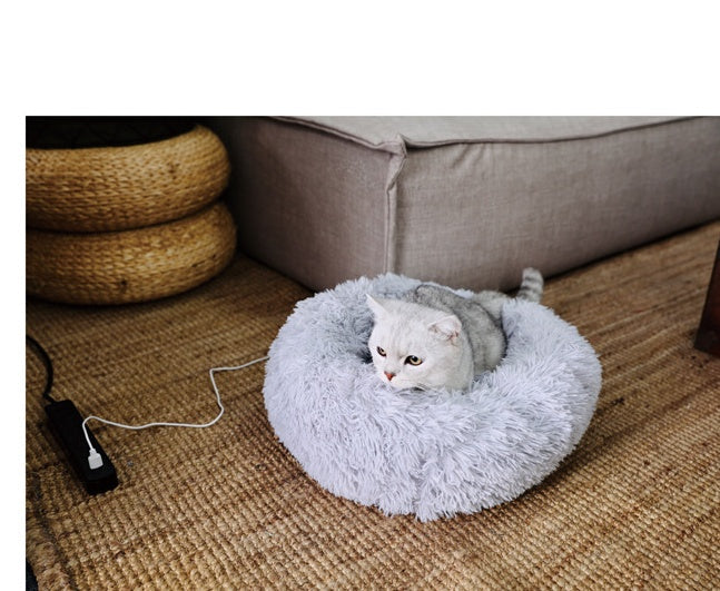 KFX-3713597 Cozy Cotton Cat Nest Cushion for Winter Comfort - 50x50 cm in Light Grey