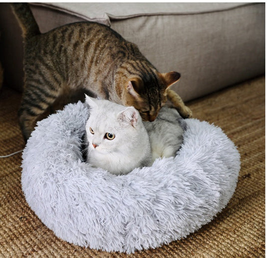 KFX-3713597 Cozy Cotton Cat Nest Cushion for Winter Comfort - 50x50 cm in Light Grey