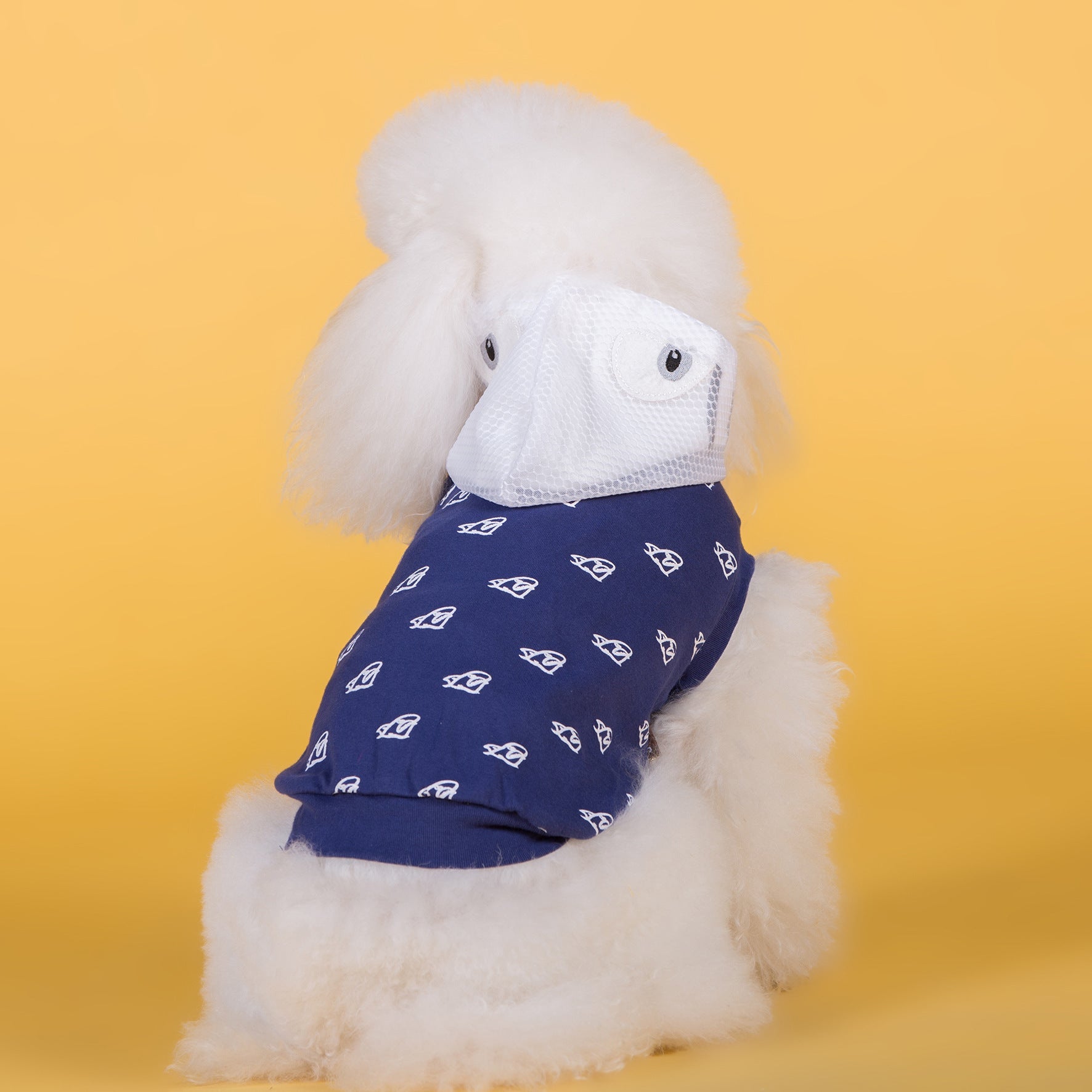 KFX-3714109 Cotton Stretch Dog Clothes for Spring and Summer, Casual Bipedal Wear in Blue and Yellow