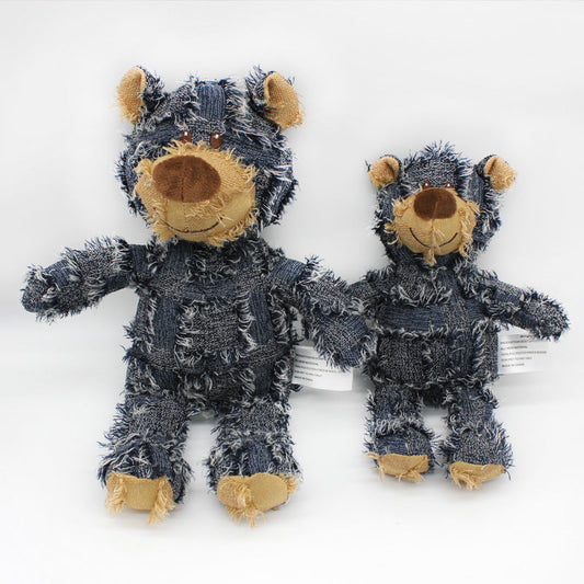 KFX-3714365 Plush Bear Squeaky Dog Toy - Interactive Chew Toy for Dogs and Cats