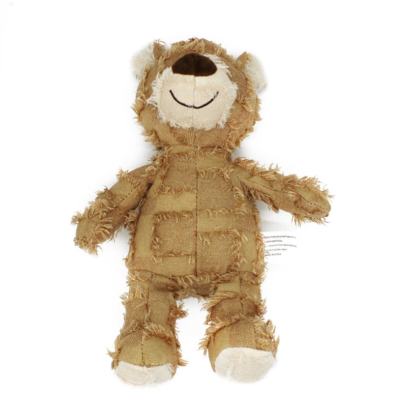 KFX-3714365 Plush Bear Squeaky Dog Toy - Interactive Chew Toy for Dogs and Cats