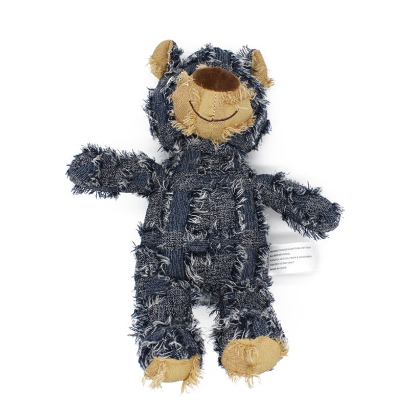 KFX-3714365 Plush Bear Squeaky Dog Toy - Interactive Chew Toy for Dogs and Cats
