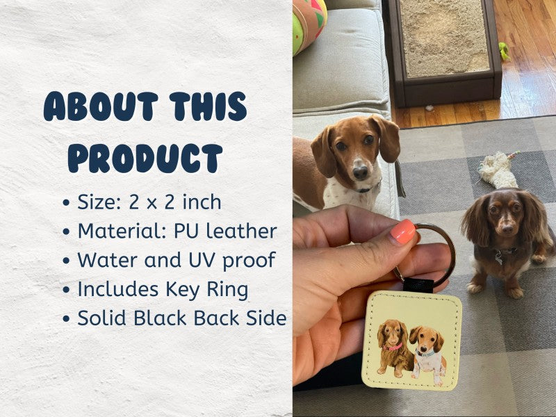 KFX-3715389 Personalized Cowhide Keychain with Custom Pet Photo Pendant