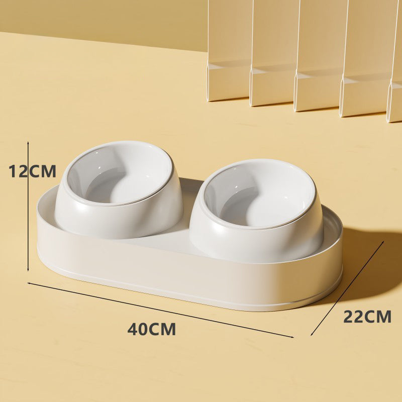 KFX-3716797 Elevated Pet Feeder with Double Bowls for Neck Protection - Non-Slip Design for Cats and Small Dogs