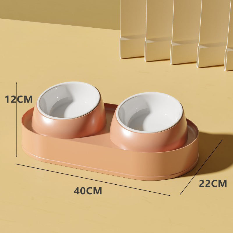 KFX-3716797 Elevated Pet Feeder with Double Bowls for Neck Protection - Non-Slip Design for Cats and Small Dogs