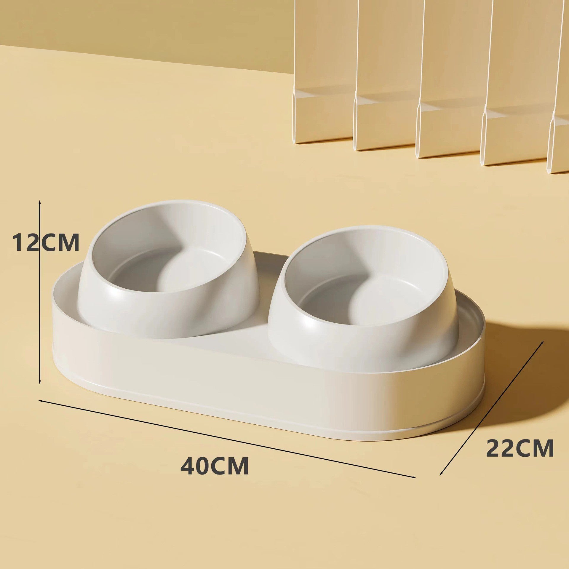 KFX-3716797 Elevated Pet Feeder with Double Bowls for Neck Protection - Non-Slip Design for Cats and Small Dogs