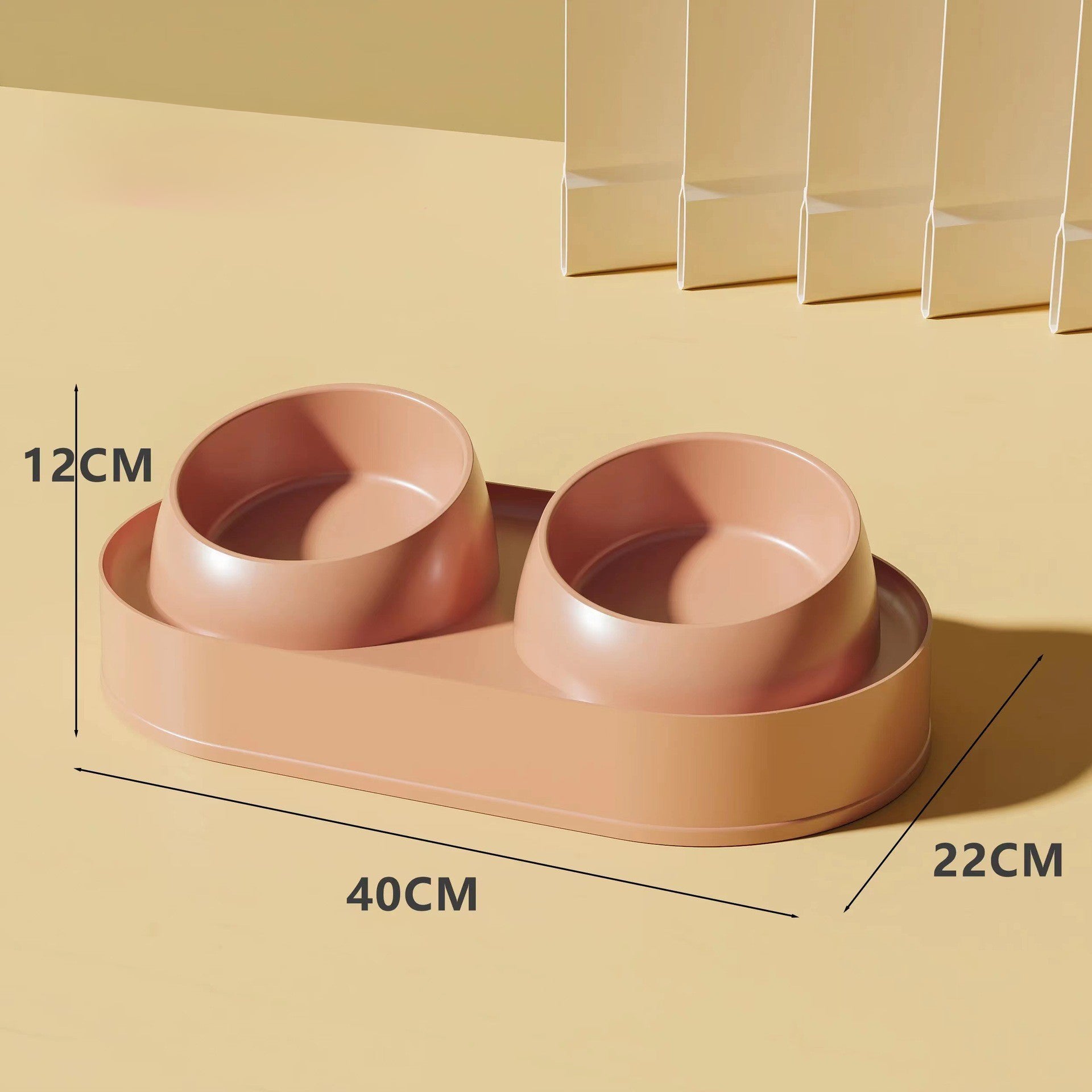 KFX-3716797 Elevated Pet Feeder with Double Bowls for Neck Protection - Non-Slip Design for Cats and Small Dogs