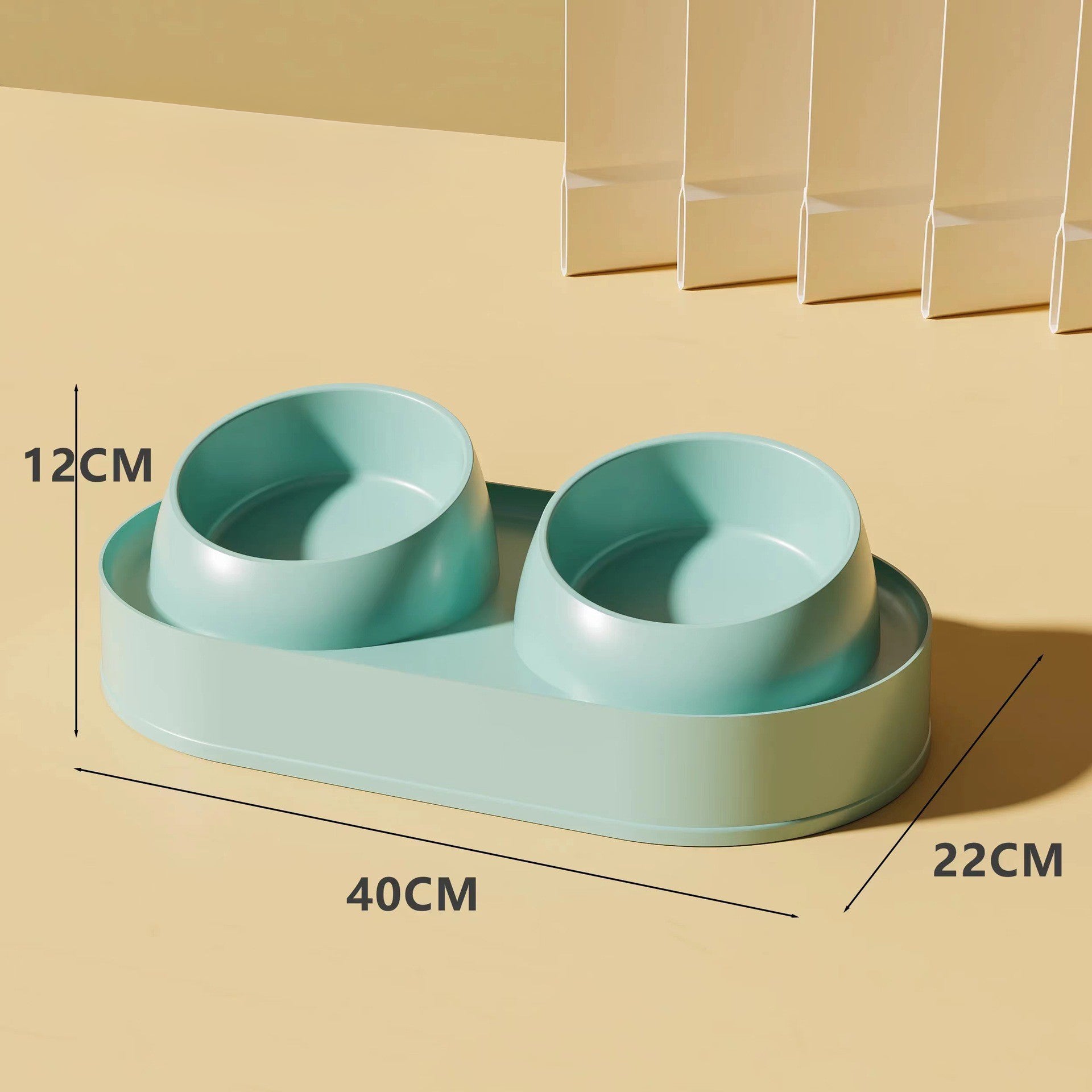 KFX-3716797 Elevated Pet Feeder with Double Bowls for Neck Protection - Non-Slip Design for Cats and Small Dogs