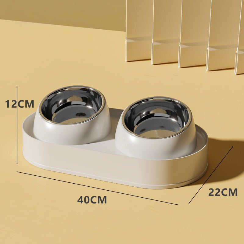 KFX-3716797 Elevated Pet Feeder with Double Bowls for Neck Protection - Non-Slip Design for Cats and Small Dogs