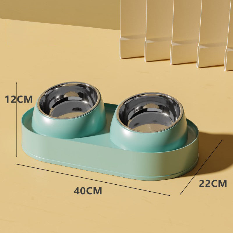 KFX-3716797 Elevated Pet Feeder with Double Bowls for Neck Protection - Non-Slip Design for Cats and Small Dogs
