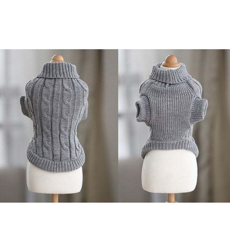 KFX-3717309 Cozy Cotton Sweater for Short-Haired Cats and Dogs - High Collar, Pink, Various Sizes Available