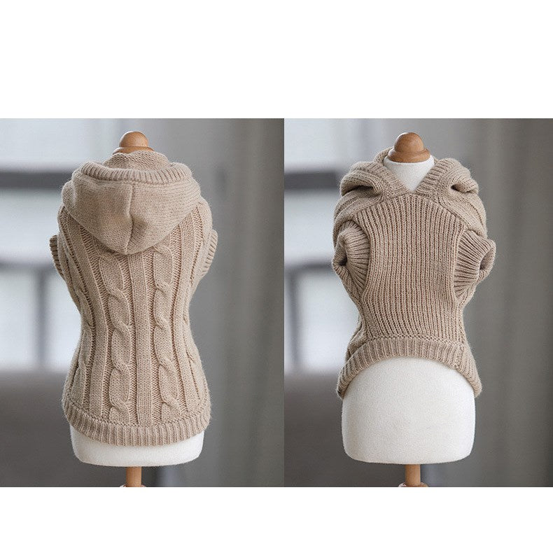 KFX-3717309 Cozy Cotton Sweater for Short-Haired Cats and Dogs - High Collar, Pink, Various Sizes Available