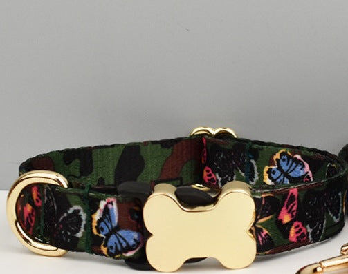 KFX-3720765 Ethnic Style Printed Nylon Pet Collar with Bone Buckle - Various Sizes