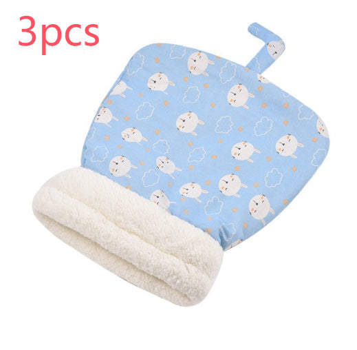 KFX-3723325 Cozy Pocketable Winter Sleeping Bag Cat Nest in Blue Rabbit, Pink Deer, and Yellow Bear Designs