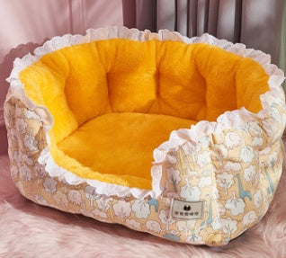 KFX-3725117 Thickened Pet Bed for Medium to Large Dogs and Cats - Four Seasons Design with Blanket Options