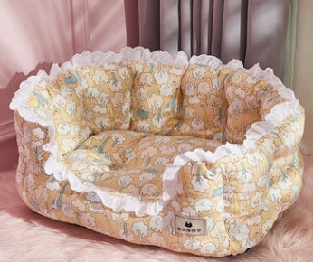 KFX-3725117 Thickened Pet Bed for Medium to Large Dogs and Cats - Four Seasons Design with Blanket Options