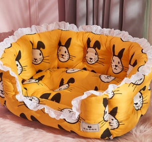 KFX-3725117 Thickened Pet Bed for Medium to Large Dogs and Cats - Four Seasons Design with Blanket Options