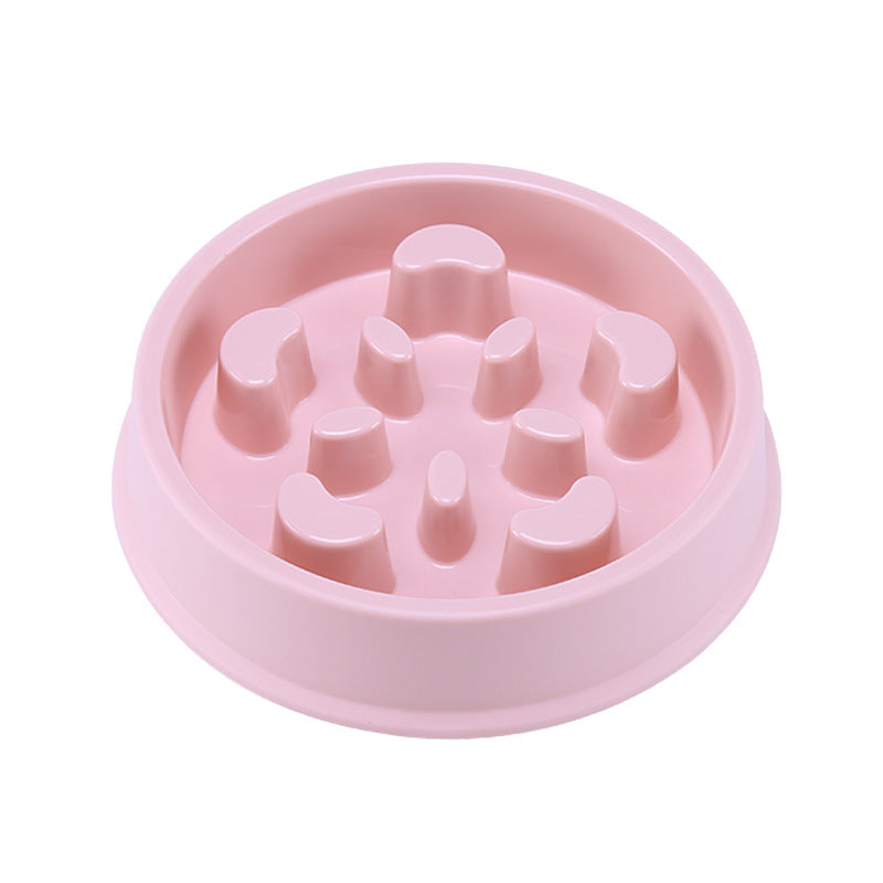 KFX-3725245 Petal-Shaped Plastic Slow Feeder Bowl in Various Colors for Pets