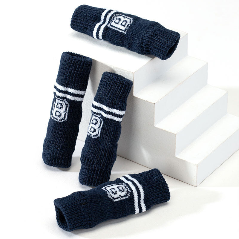 KFX-3726525 Winter Warm Pet Socks - 4-Piece Set for Small Dogs & Puppies, Durable Polyester Leg Covers for Protection Against Cold, Snow, and Dirt