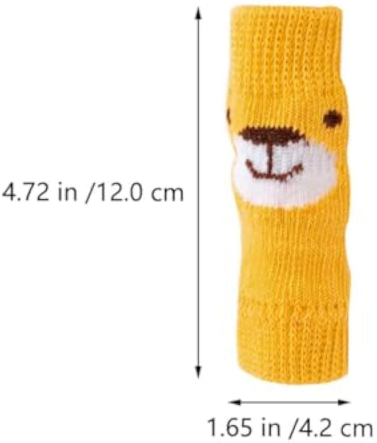 KFX-3726525 Winter Warm Pet Socks - 4-Piece Set for Small Dogs & Puppies, Durable Polyester Leg Covers for Protection Against Cold, Snow, and Dirt
