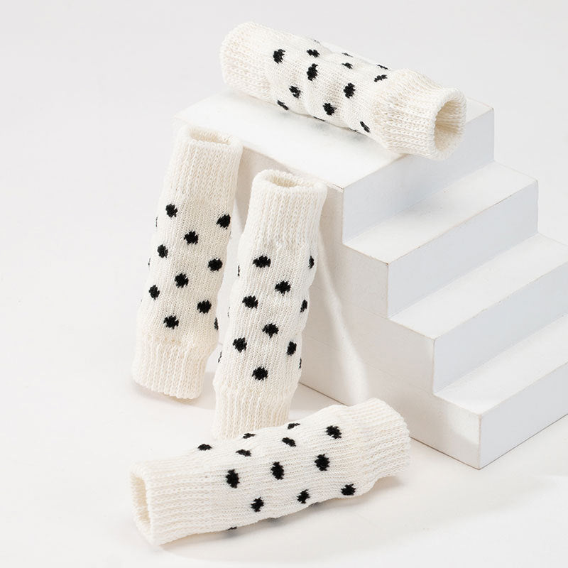 KFX-3726525 Winter Warm Pet Socks - 4-Piece Set for Small Dogs & Puppies, Durable Polyester Leg Covers for Protection Against Cold, Snow, and Dirt