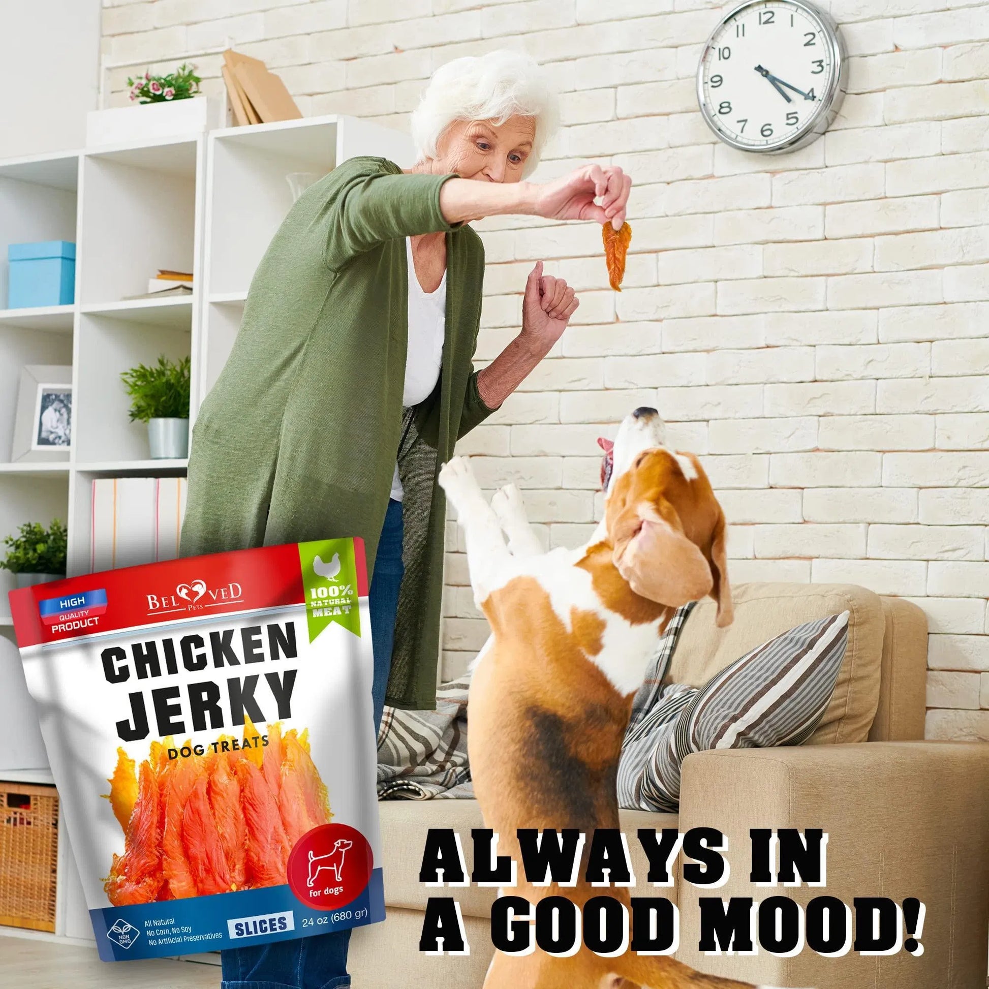 KFX-3730877 Chicken Jerky Dog Treats, 1.5 Lb - All Natural, Grain Free, High Protein Snack for Dogs of All Sizes