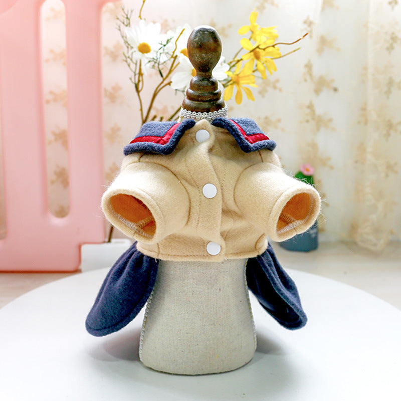 KFX-3733181 Navy Blue Bow Princess Skirt for Dogs and Cats, Comfortable Polyester Outfit