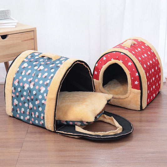 KFX-3734845 Detachable and Washable Cat Litter House with Soft Cushion and Blanket - Multiple Colors and Sizes Available