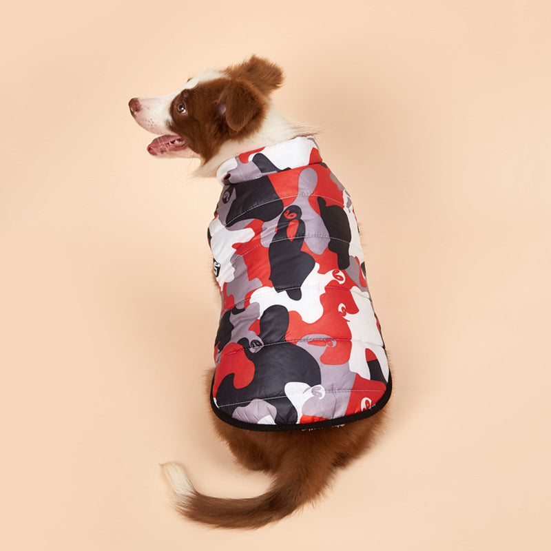 KFX-3735229 Pet Camouflage Plus Velvet Padded Jacket for Comfortable Warmth and Style