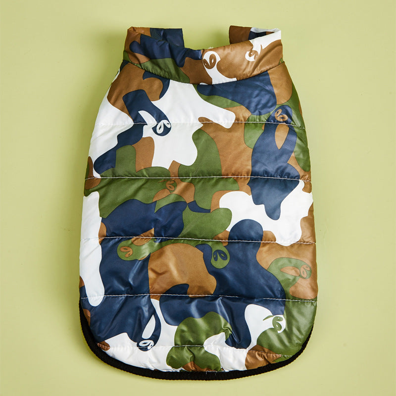 KFX-3735229 Pet Camouflage Plus Velvet Padded Jacket for Comfortable Warmth and Style